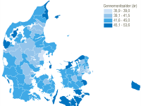 Aldersfordling på kommuner, kort: Danmarks Statistik