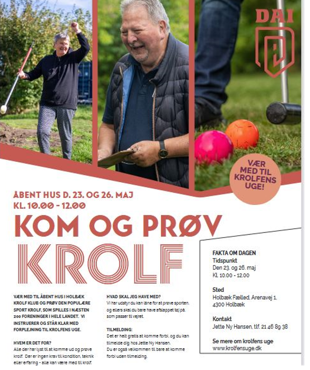 Åbent hus Holbæk Krolf i anledning af Krolfens uge