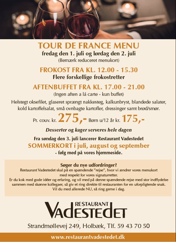 Tour de France menu på Vadestedet